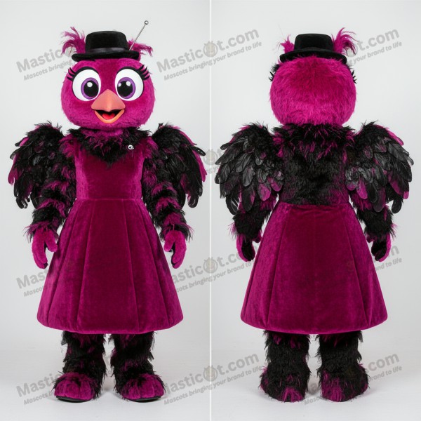Magenta och svart koltrastmaskot - Masticot.com