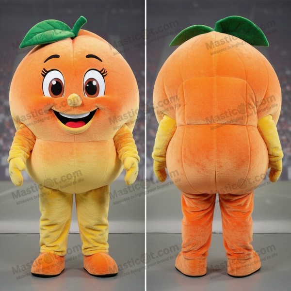 Peach colored playful surfboard mascot - Masticot.com