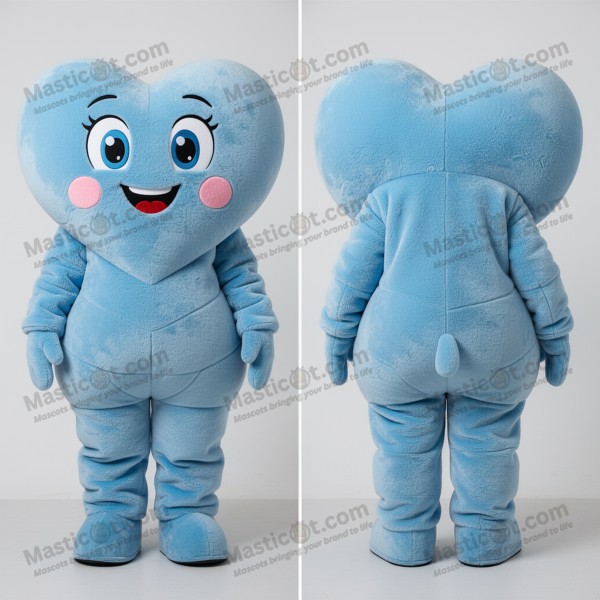 Sky blue velvety heart mascot - Masticot.com