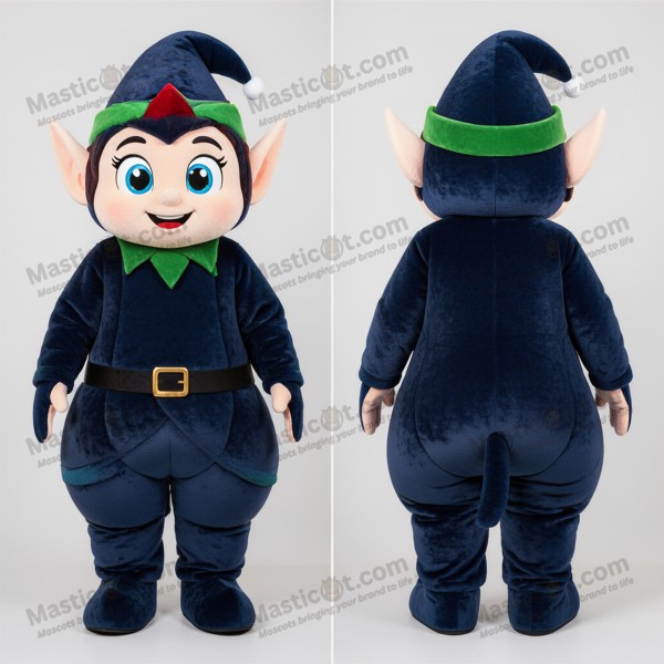 Maritim blå lekende alv-maskot - Masticot.com