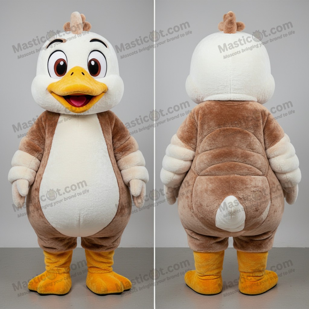 Creamy White Cartoon Goose Mascot - Masticot.com