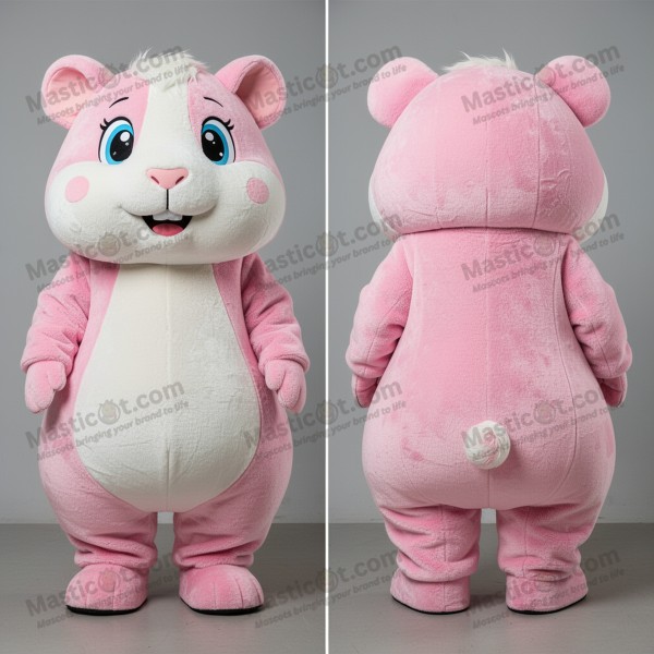 Mascotă iepuraș roz din pluș catifelat - Masticot.com