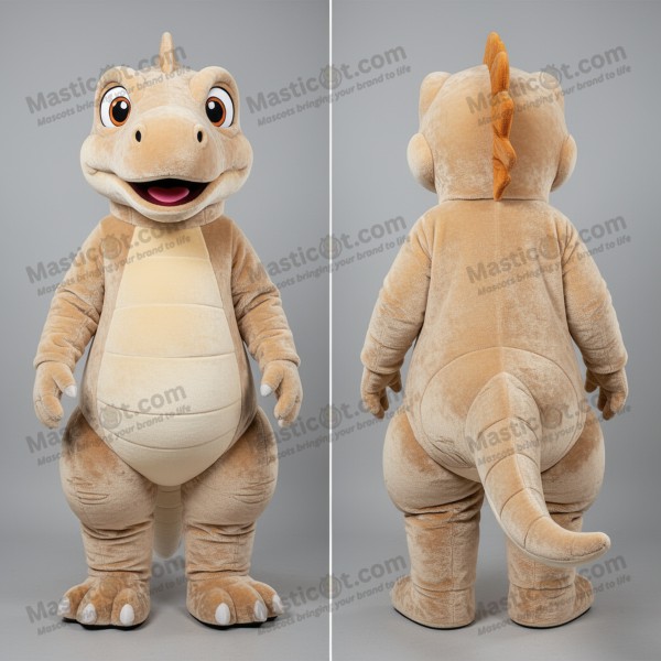 Beige Soft Rounded Contours Iguanodon Mascot - Masticot.com