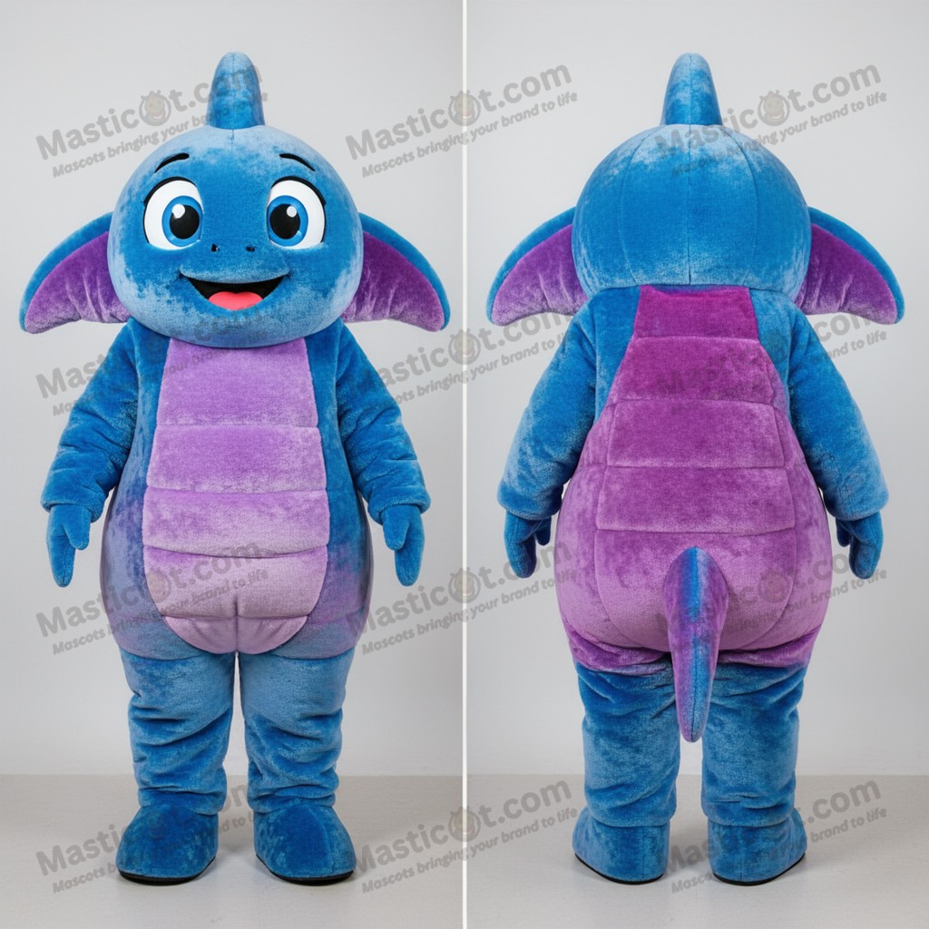 Vibrant Blue Cartoon Ray Mascot - Masticot.com