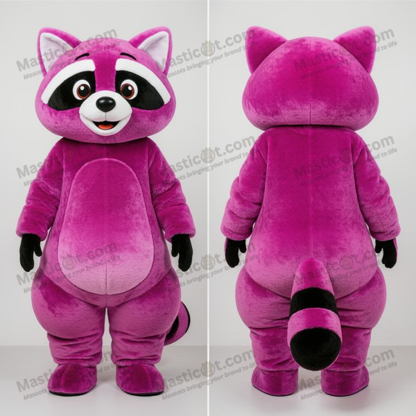 Magenta Cartoon Raccoon Mascot - Masticot.com