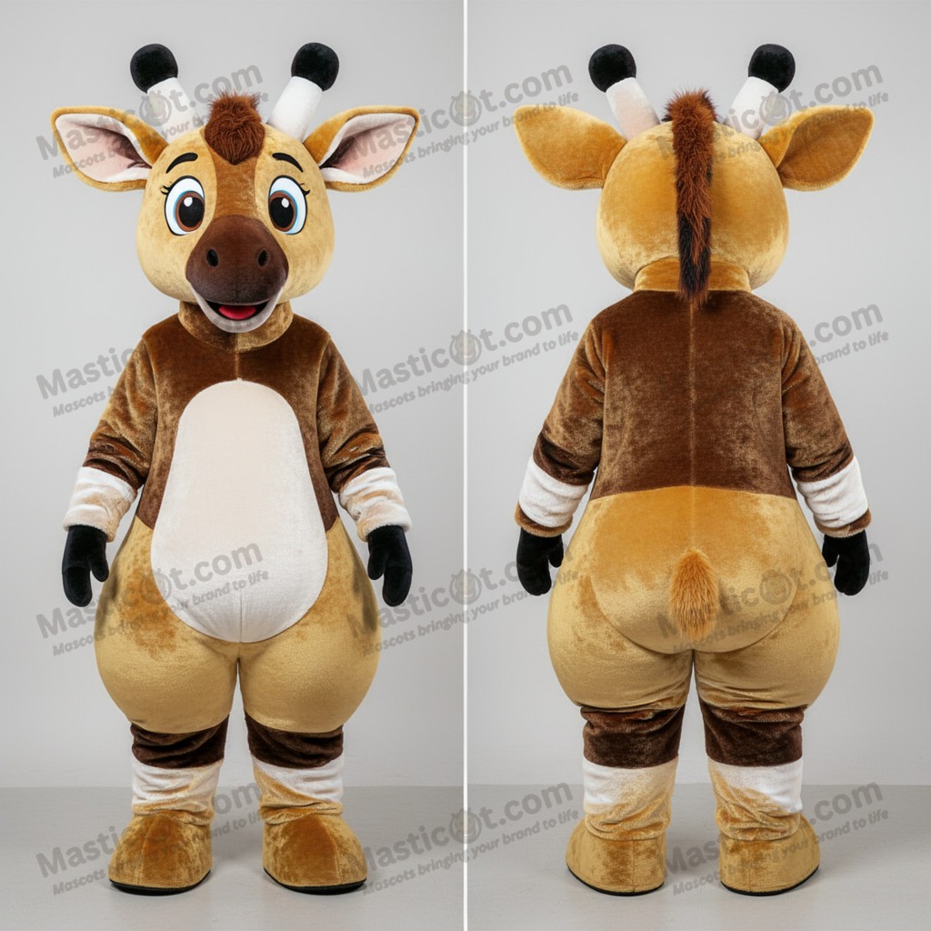 Golden Cartoon Okapi Mascot - Masticot.com