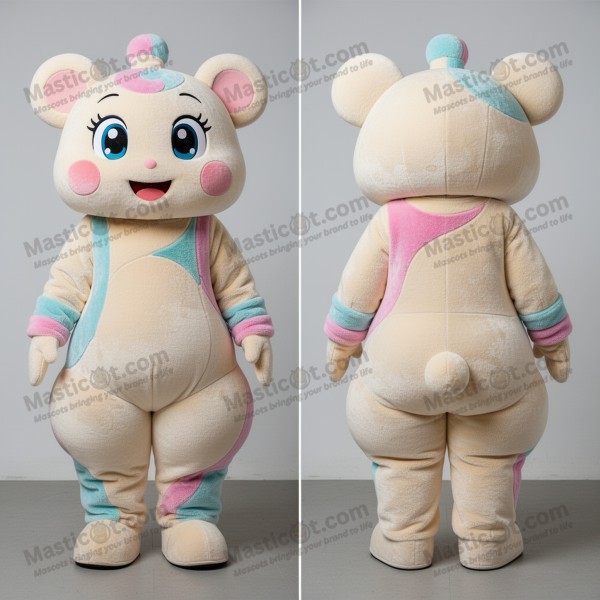Cream padded acrobat mascot - Masticot.com