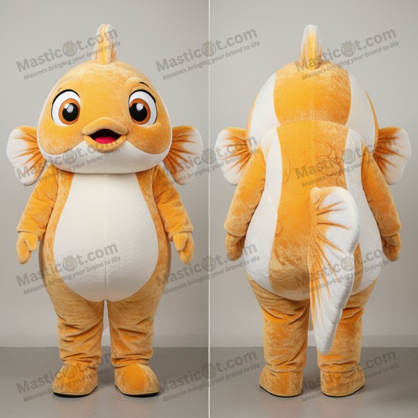 Cream Cartoon Goldfish Mascot - Masticot.com