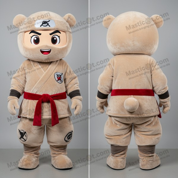 Beige Cartoon Ninja Mascot - Masticot.com