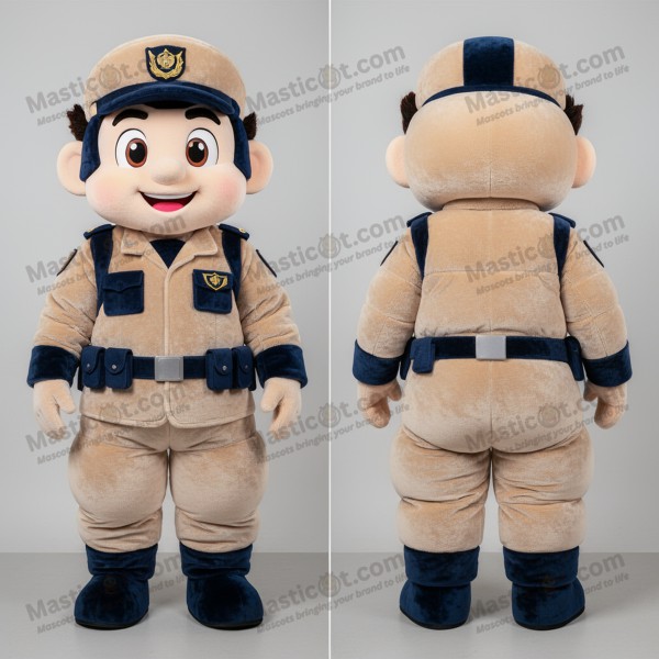 Beige Valiant Navy Soldier Mascot - Masticot.com