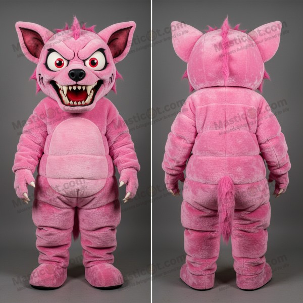 Velvet pink playful chupacabra mascot - Masticot.com