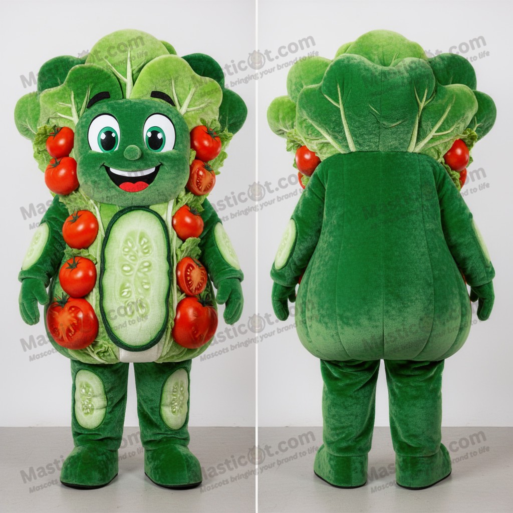 Forest Green Rounded Caesar Salad Mascot - Masticot.com