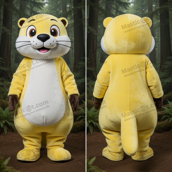 Lemon Yellow Playful Otter Mascot - Masticot.com