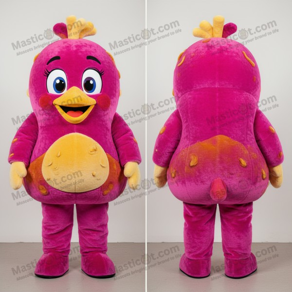 Magenta Plush Cartoon Fried Chicken Mascot - Masticot.com