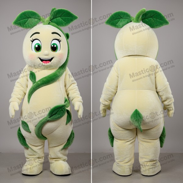 Cream towering beanstalk mascot - Masticot.com