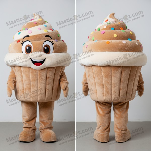 Velvet Tan Cocktail Cupcake Mascot - Masticot.com