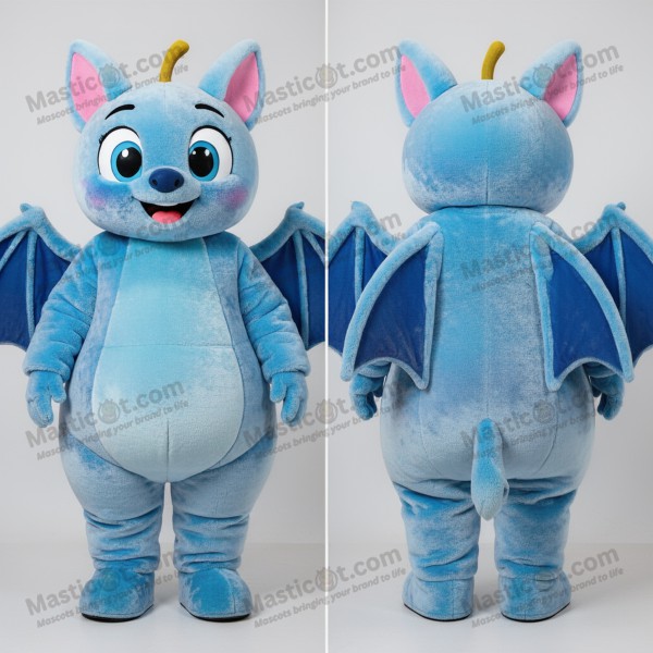 Sky Blue Velvety Fruit Bat Mascot - Masticot.com