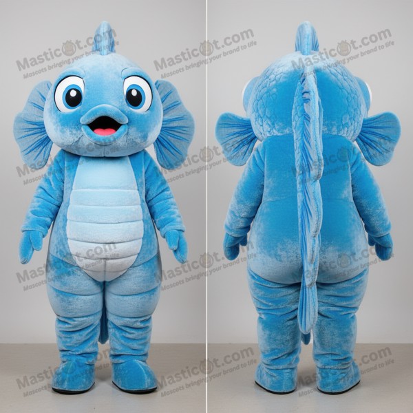 Sky Blue Smiling Betta Fish Mascot - Masticot.com
