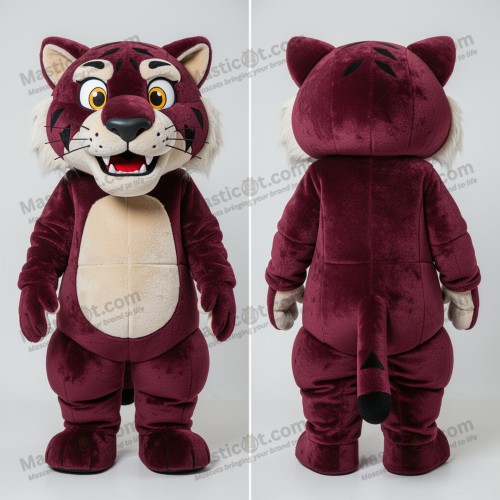 Maroon broad shouldered smilodon mascot - Smilodon -