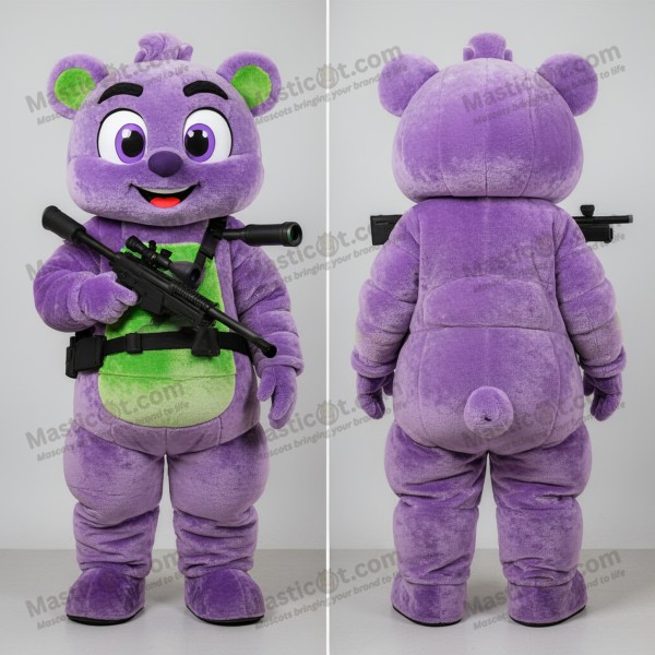 Lavender Cartoon Sniper Mascot - Masticot.com