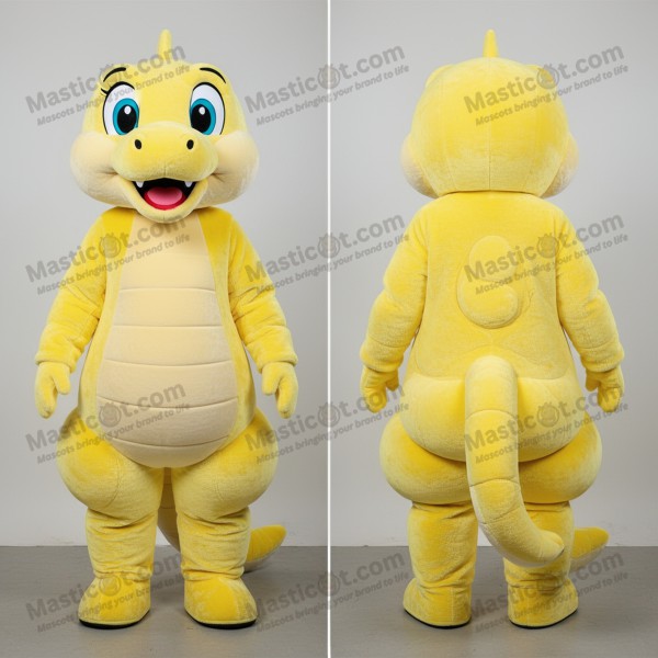 Lemon Yellow Cartoon Snake Mascot - Masticot.com