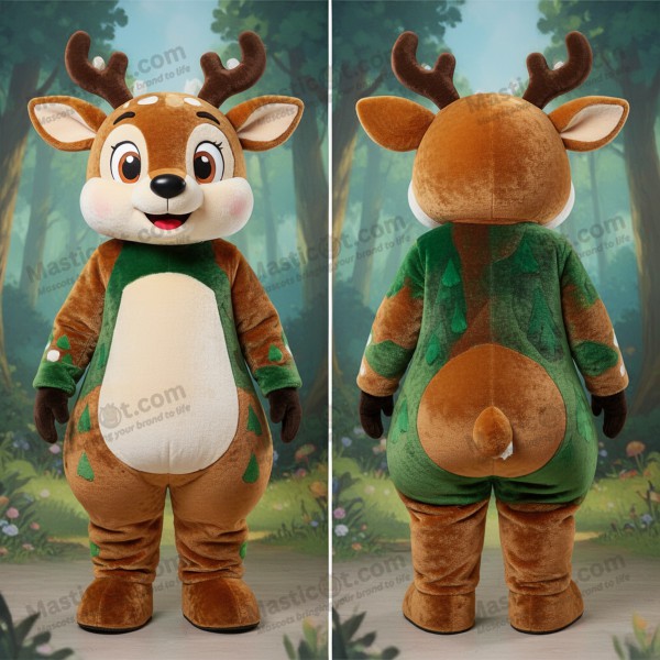 Forest green gentle deer mascot - Masticot.com