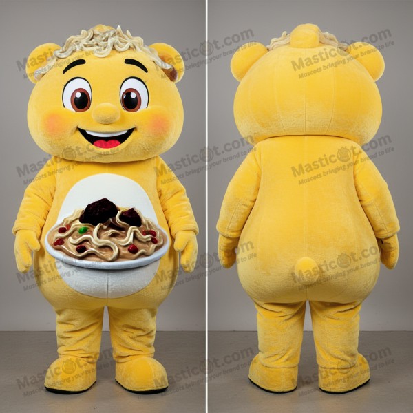Gylden gul, fløyelsmyk biff stroganoff maskot - Masticot.com