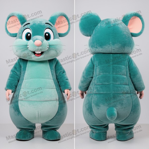 Samtiger tealfarbener Schlafmaus-Maskottchen - Masticot.com