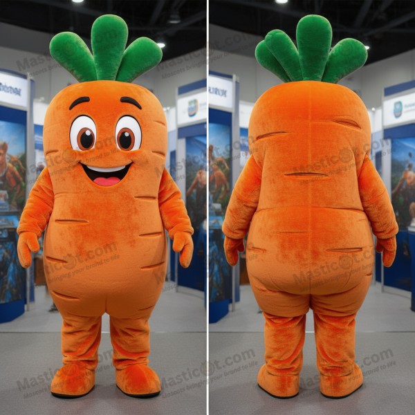Rust Orange Velvety Carrot Mascot - Masticot.com