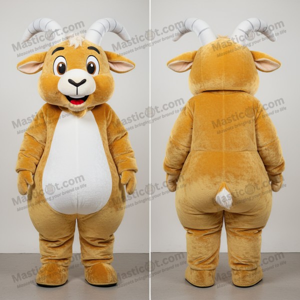 Golden plush goat mascot - Masticot.com