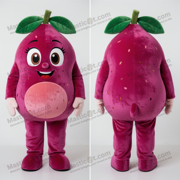 Magenta plump grapefruit mascot - Masticot.com