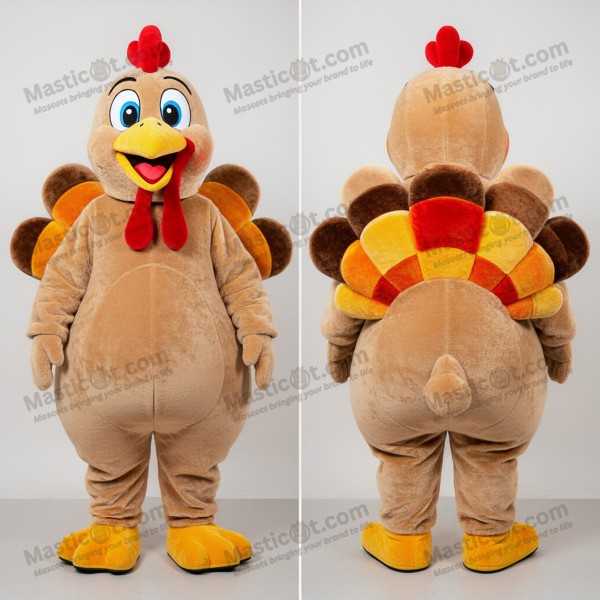 Tan rounded turkey mascot - Masticot.com