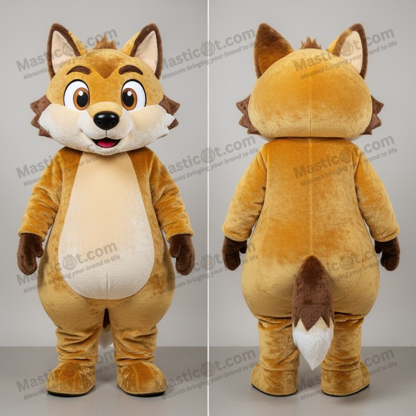 Costum de lup mascota cu umeri largi din chihlimbar auriu -