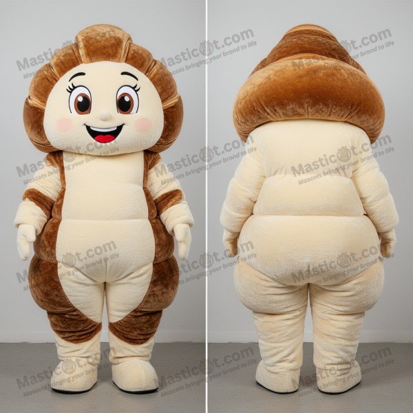 Mascota de croissant dorado y cremoso - Masticot.com