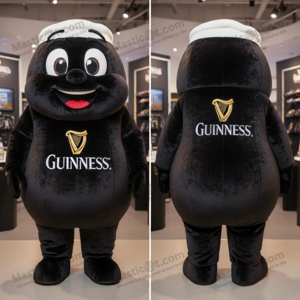 Velvety black guinness mascot - Masticot.com