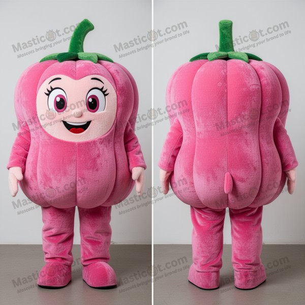 Pink round pepper mascot - Masticot.com
