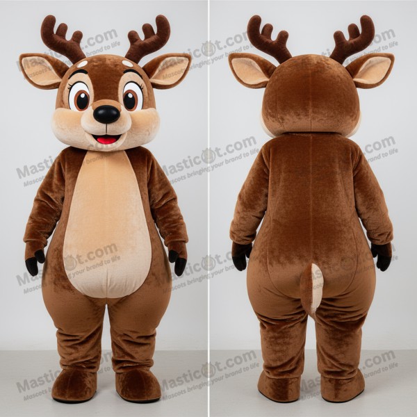 Velvet brown gentle roe deer mascot - Masticot.com