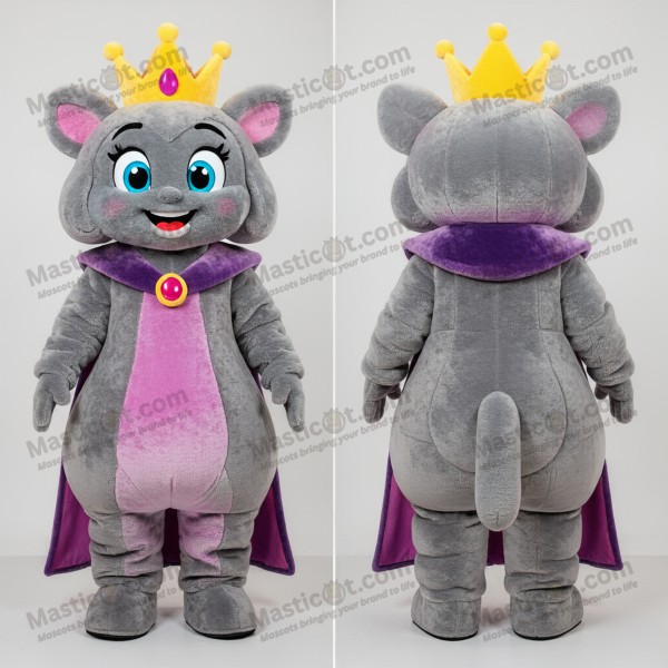 Velvety gray regal queen mascot - Masticot.com