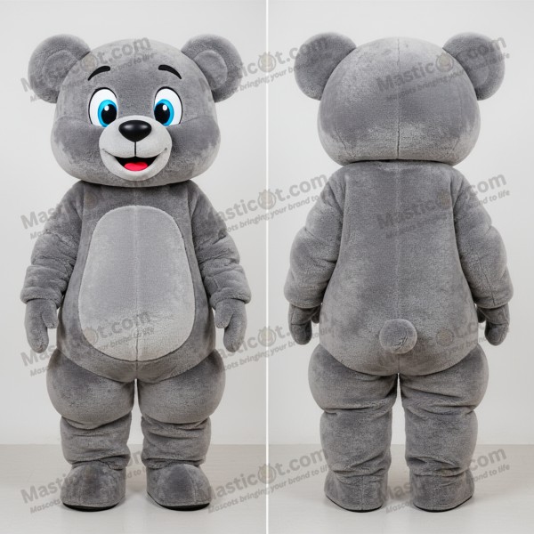 Grå blød bjørne-mascot kostume - Masticot.com