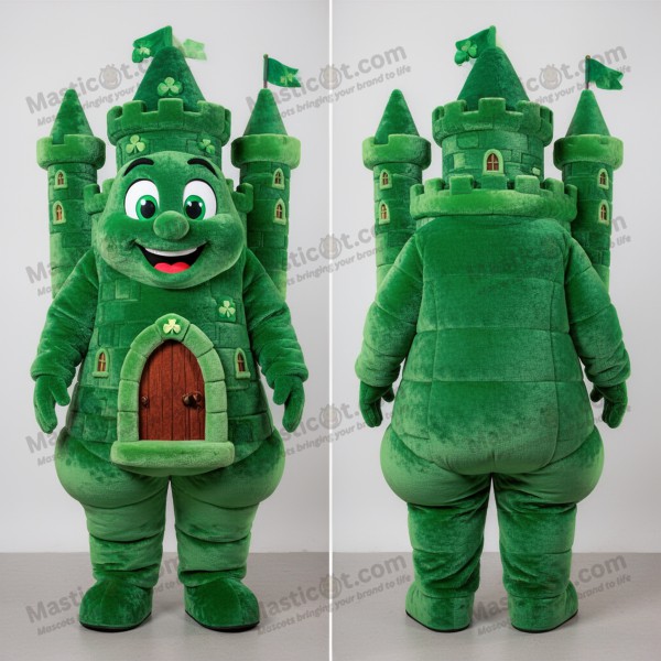 Smaragdově zelený sametový maskot irského hradu -