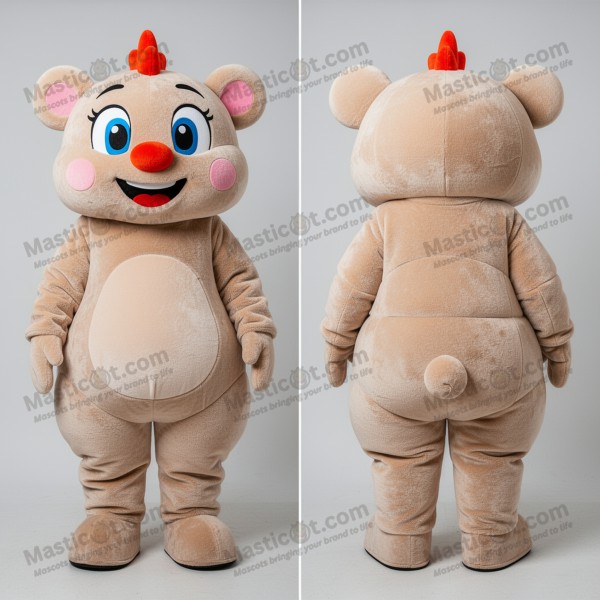 Velvety beige cheerful ceviche mascot - Masticot.com