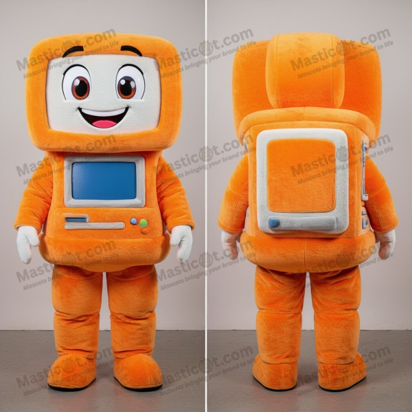 Bright Orange Plush Computer Mascot - Masticot.com