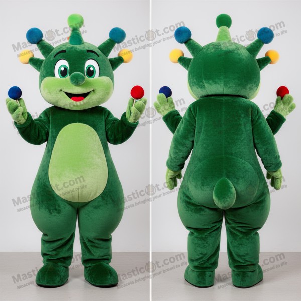 Mascotte rigolote jongleuse vert forêt - Masticot.com
