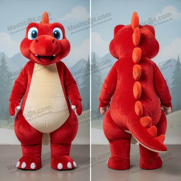 Crimson velvety stegosaurus mascot - Masticot.com