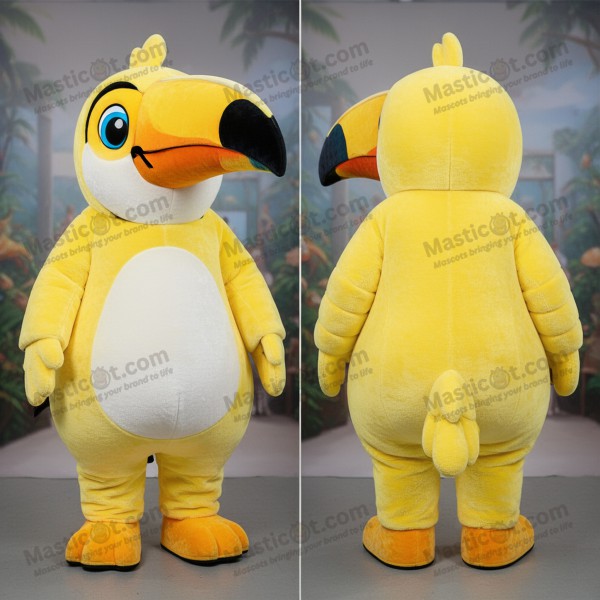 Lemon Yellow Cartoon Toucan Mascot - Masticot.com