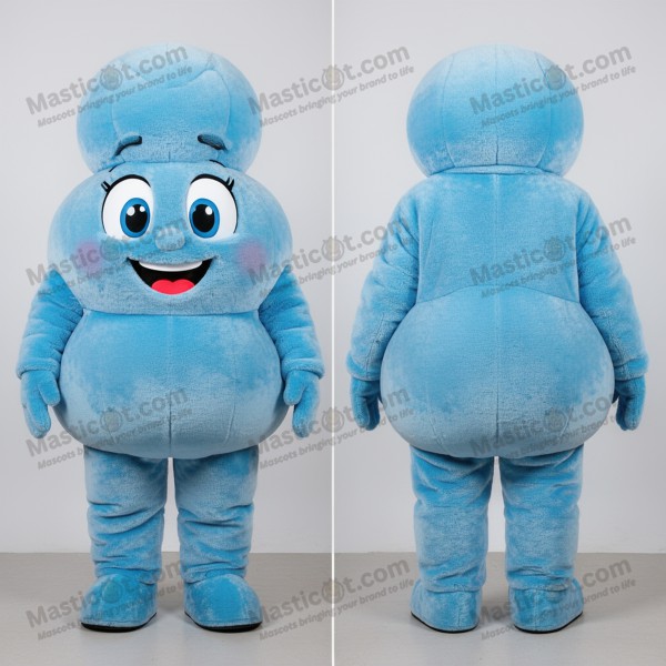 Sky blue round meatballs mascot - Meatballs - Masticot.com