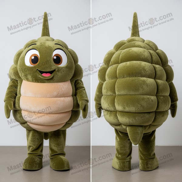 Maskot Trilobit – Olivově zelená barva s širokými rameny -