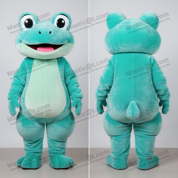Turquoise Cartoon Frog Mascot - Masticot.com