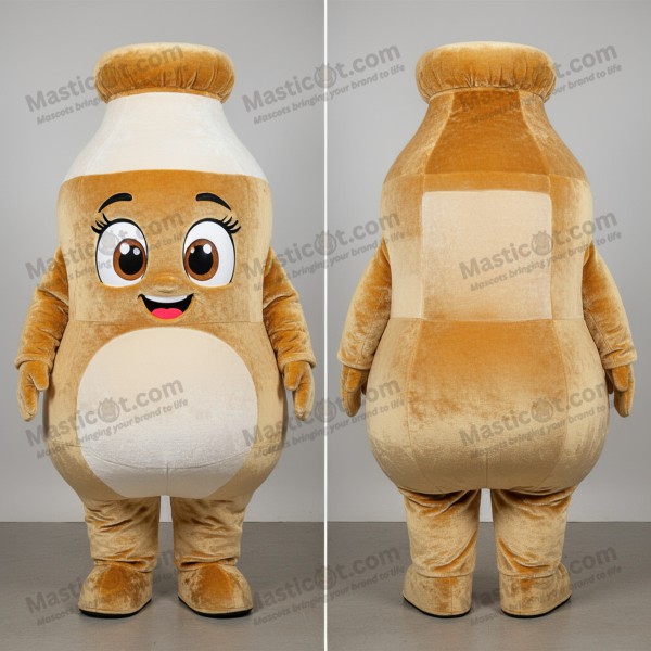 Golden Gleaming Bottle Of Milk Mascot - Masticot.com