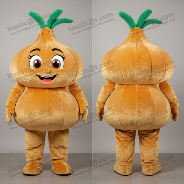 Golden plush onion mascot - Masticot.com